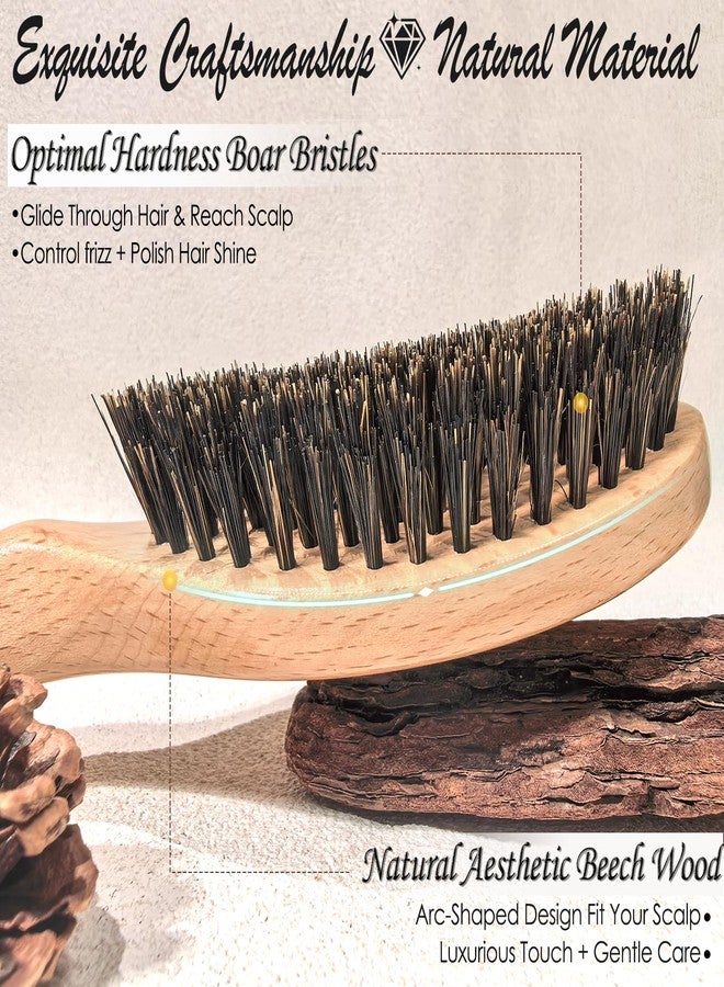 Sofmild Boar Bristle Hair Brush, 100% Pure Hard Boar Bristle Hair Brushes for Women Men Thin Fine Hair Smooth Frizz Enhence Shine - Image 2